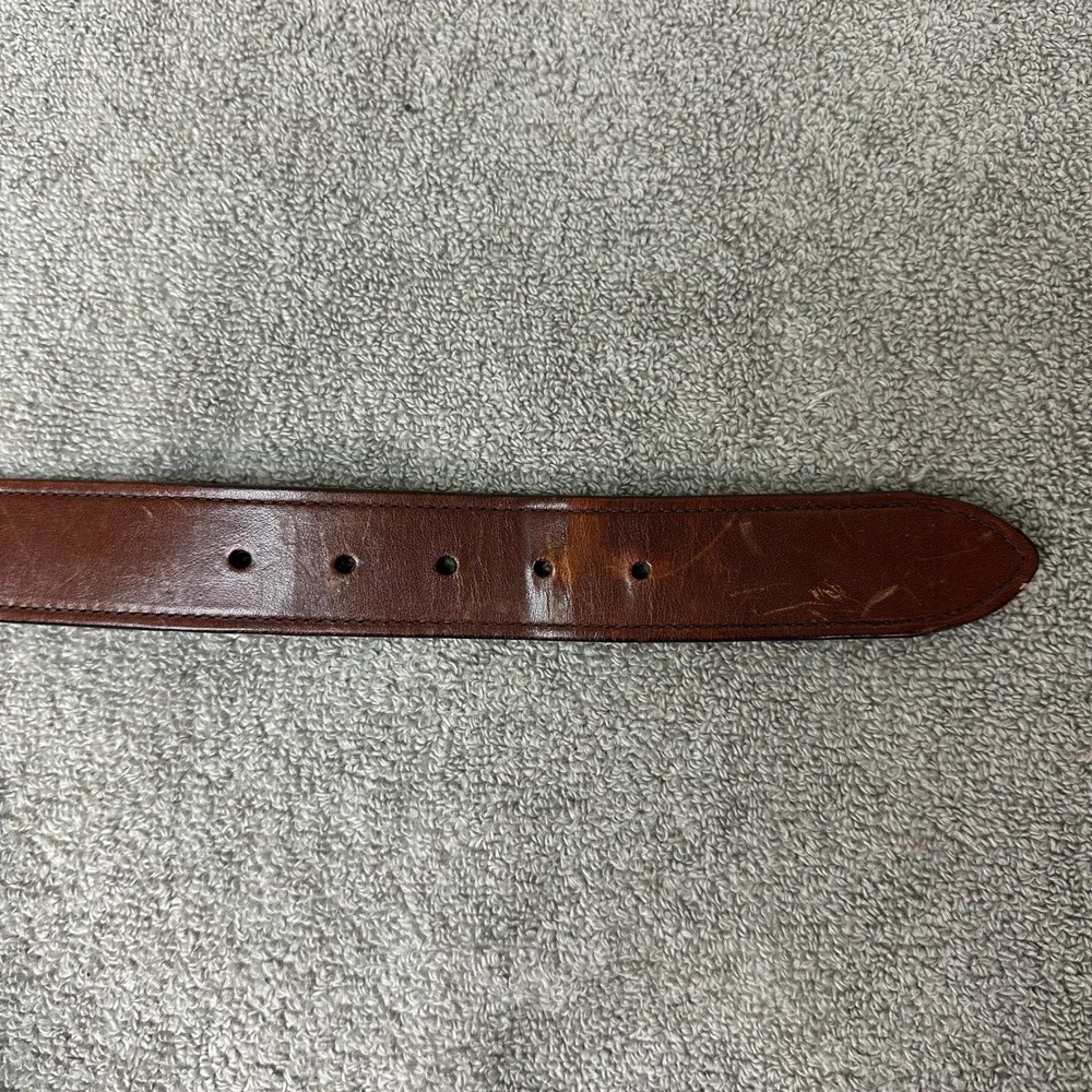 Lauren Ralph Lauren Brown Genuine Leather Belt Brass Buckle 9101441-210